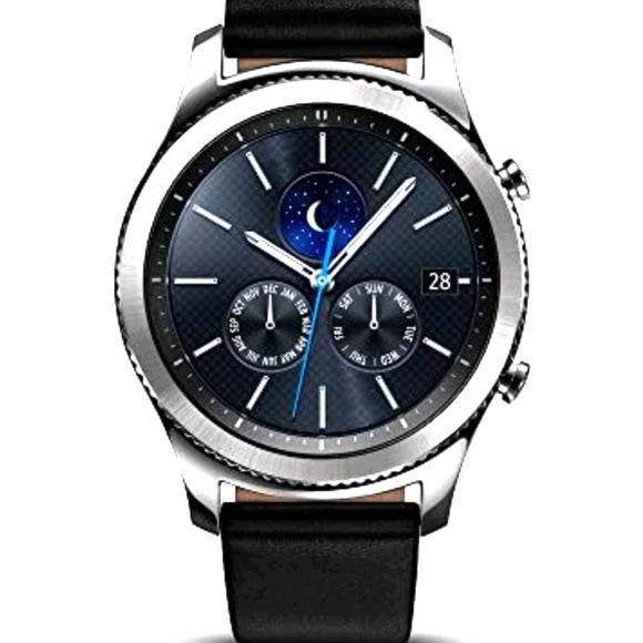 SAMSUNG GEARS3 Classic SmartWatch.Unisex Sz. OS INCLUDES BLACK LEATH…